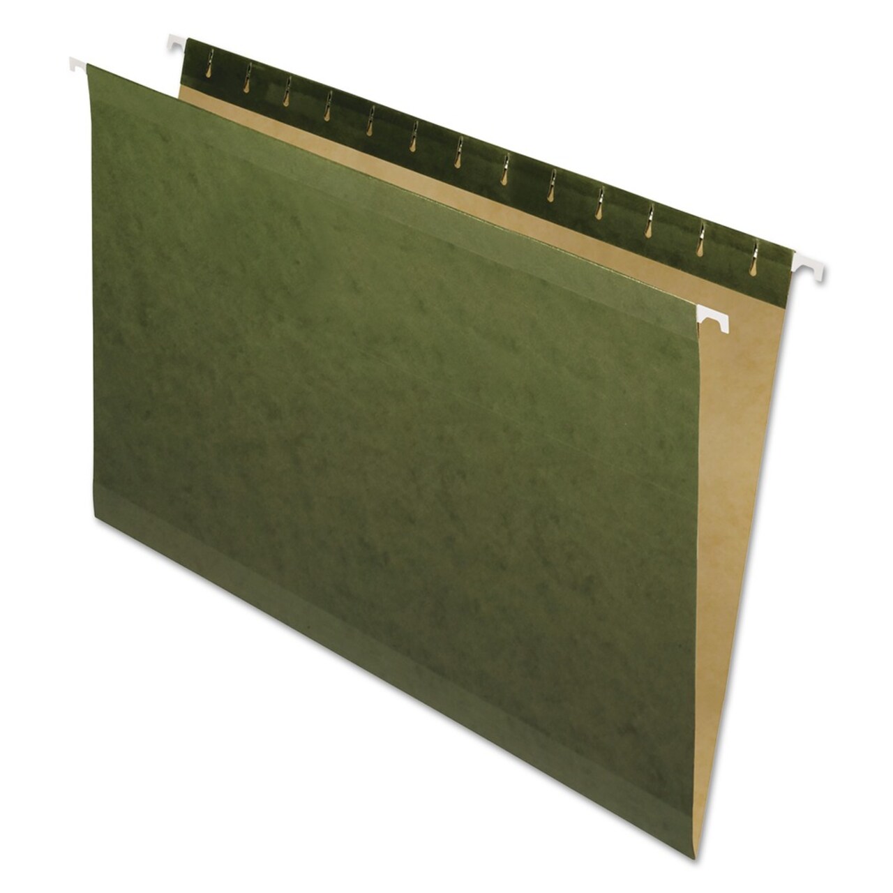 Pendaflex Straight Tabs Legal Size Reinforced Hanging File Folders - Standard Green (25/Box)